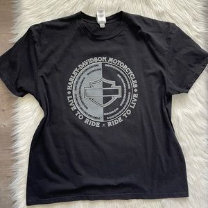 Harley Davidson Men's Grey and Black T-shirt 2XL